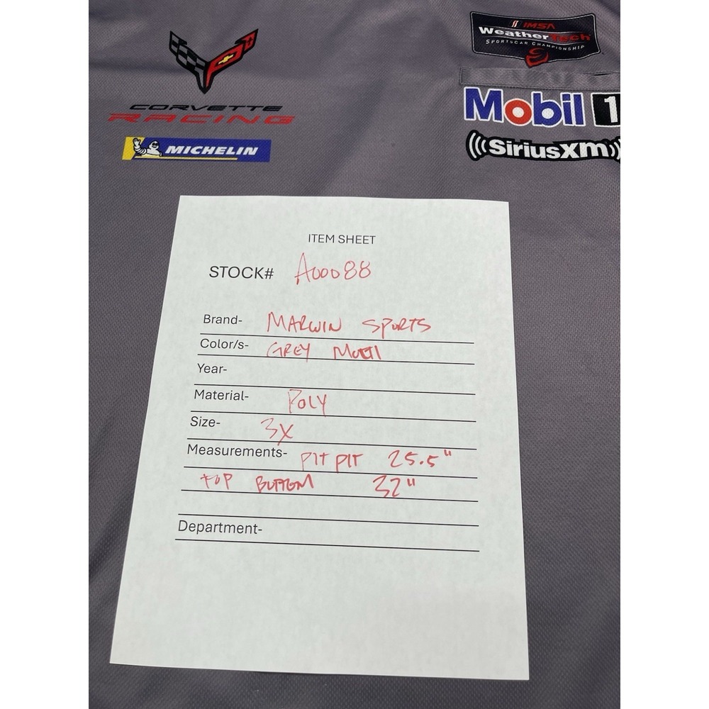 Men's Corvette Racing Chevrolet Shirt Jersey Size 3X Short Sleeve Graphic Shirt - Picture 3 of 13
